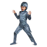Jurassic World Blue Velociraptor Costume for Kids, Dinosaur Outfit with Headpiece and Detachable Tail, Kids Size Small (4-6)