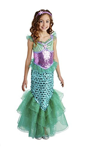 Happy Haunts Blue Seas Mermaid Costume, Medium 8-10