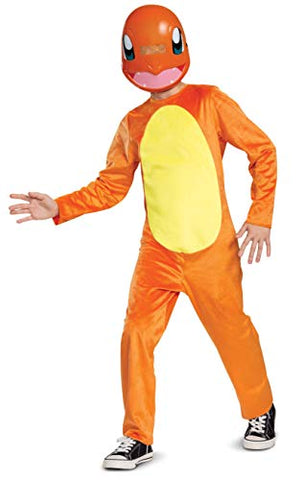 Pokemon Charmander Kids Costume, Children's Classic Character Outfit, Child Size Medium (7-8) Orange