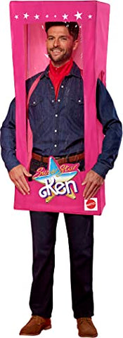 InSpirit Designs Adult Ken Box Costume | Barbie | Officially licensed | 21 total pieces | Wearable pink box with elasticized poles | Velcro closure