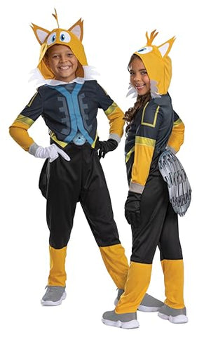 Disguise Tails Costume for Kids, Official Sonic Prime Costume and Headpiece, Size (7-8)