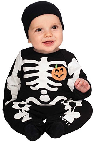 Rubie's My First Halloween Black Skeleton Costume, Black, Newborn