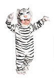 UNDERWRAPS Baby's Tiger Costume Jumpsuit, White, X-Large (4-6 Yrs)