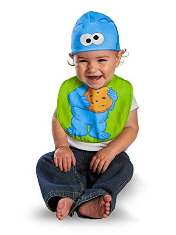 Disguise Costumes Drool Over Me Sesame Street Cookie Monster Infant Bib and Hat Accessory, Blue/Green, 0-12 Months