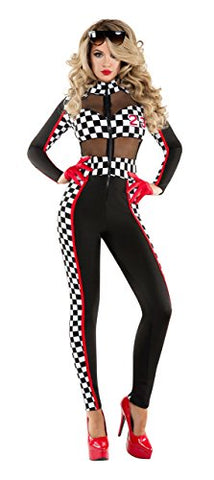Starline womens Racy Racer Sexy Catsuit Adult Sized Costume, Black/White, Medium US