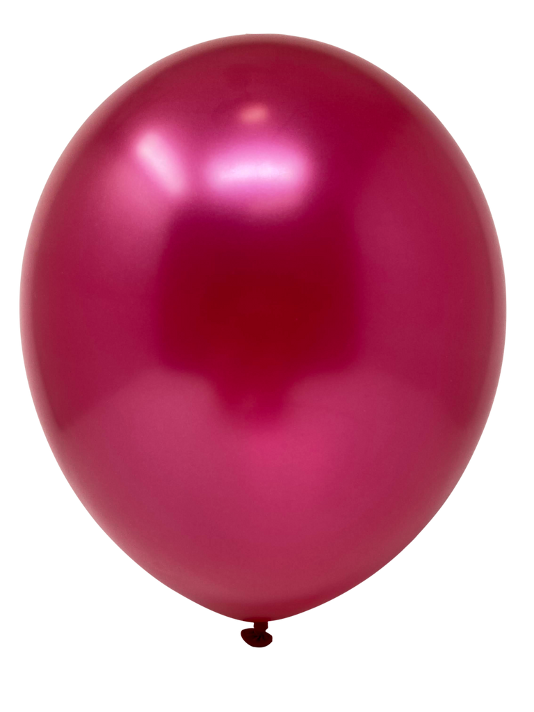 12" Metallic Latex Balloons - 50 Count - Fuschia