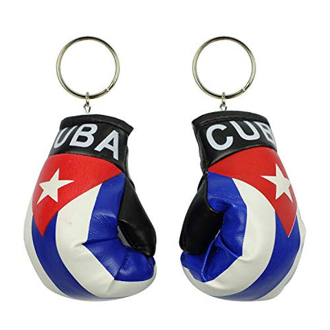Fantasia Collection 4" Boxing Gloves Cuba Flag Keychain - 12