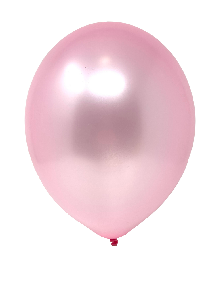 12" Metallic Latex Balloons - 50 Count - Light Pink