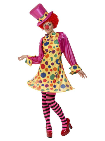 Smiffys womens Clown Lady Adult Sized Costume, Multi-colour, L - US Size 14-16