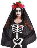 Dreamgirl Women's Dia de los Muertos Sugar Skull Costume Headpiece