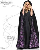 Underwraps Deluxe Velvet and Satin with Embossed Satin Lining 63" Adult Cape