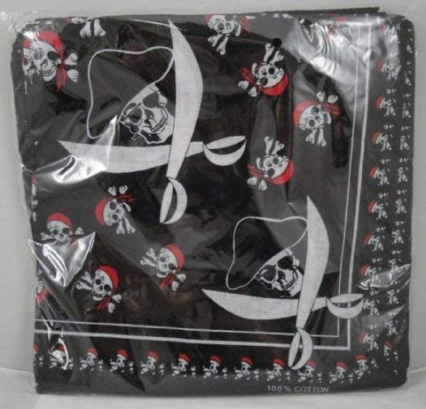 12 Pirate Cotton Bandannas 20'' x 22''