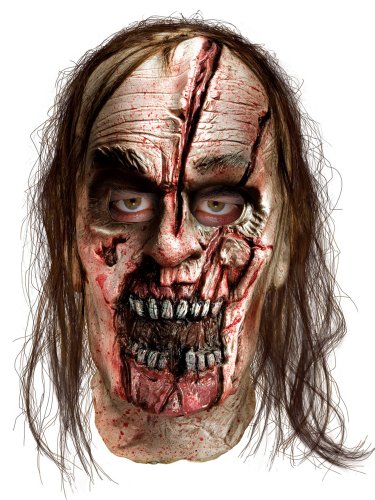 The Walking Dead TV Show, Adult Zombie Man With Split Head Latex Mask, One Size