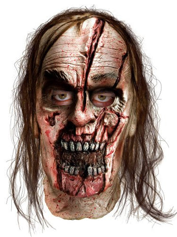 The Walking Dead TV Show, Adult Zombie Man With Split Head Latex Mask, One Size