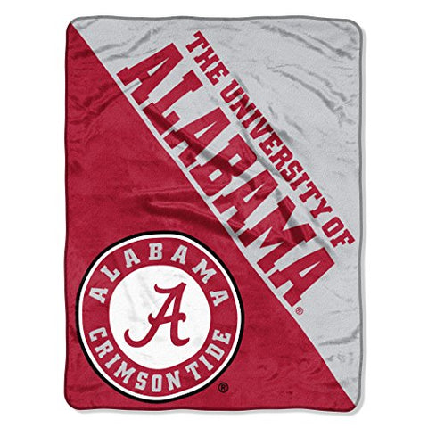 Northwest NCAA Alabama Crimson Tide Unisex-Adult Micro Raschel Throw Blanket, 46" x 60", Halftone