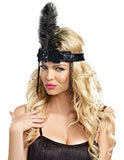 Dreamgirl Women's Flapper Headpiece, Black, One Size
