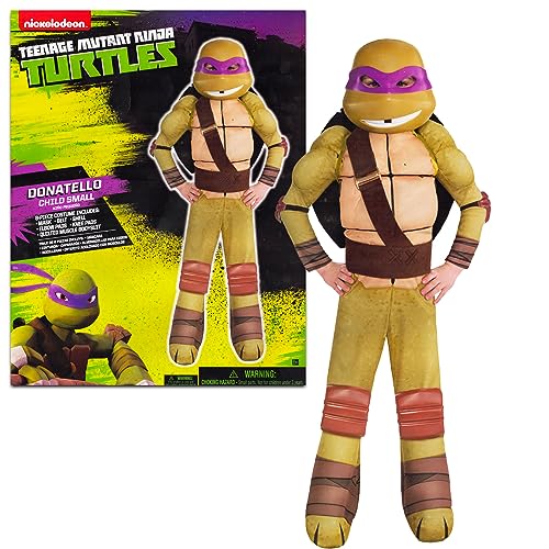 Teenage Mutant Ninja Turtles Costumes for Boys - TMNT Halloween Costume for Kids with Muscle Bodysuit, Mask, Shell, More (Donatello, 4-6)