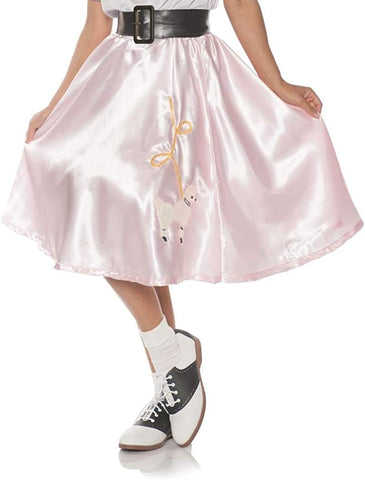 Underwraps Women's 50s Pink Satin Poodle Skirt Costume