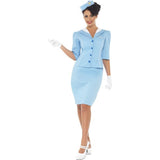 Smiffys Women Air Hostess Costume,Blue,M - US Size 10-12