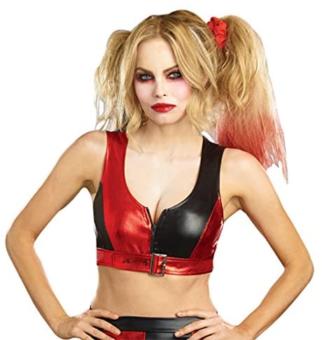 Dreamgirl Harlequin Crop Top, Black and Red Crop Top