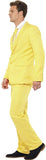 Smiffy's Men's Yellow Suit with Jacket Trousers and Tie