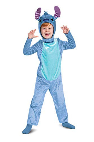 Disguise Stitch Costume for Kids, Officially Lilo and Stitch Costume Jumpsuit and Headpiece, Toddler Size Large (4-6)