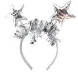 Happy New Year Star Tinsel Bopper Headband 12 ct