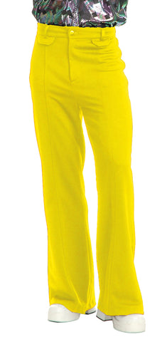 Charades Men's Disco Pants, Yellow, W38