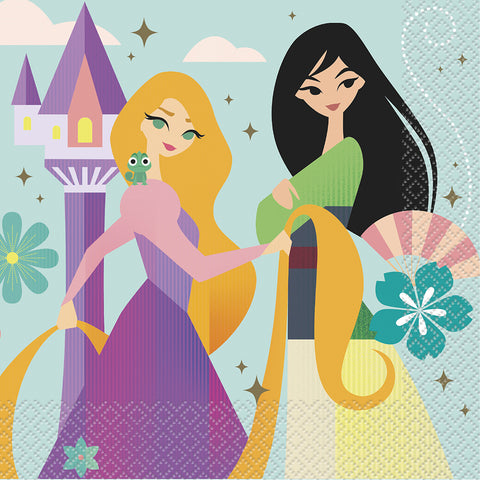Disney Princess 16 Ct Luncheon Napkins Rapunzel Mulan