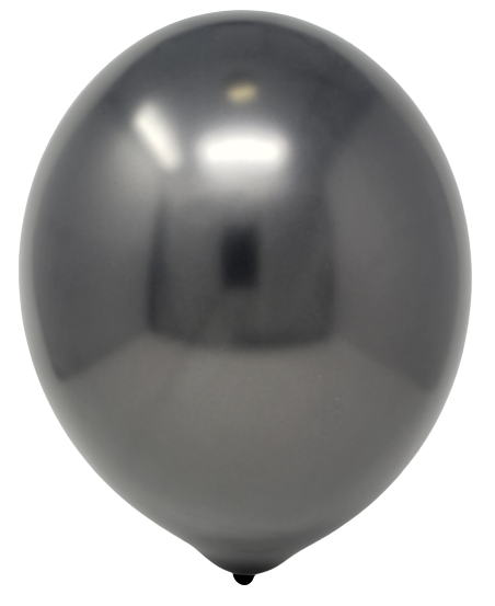12" Metallic Latex Balloons - 50 Count - Black