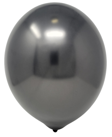 12" Metallic Latex Balloons - 50 Count - Black