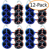 American Flag Peace Sign Round Sunglasses Novelty Adult Party Sunglasses 12 ct