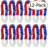 Fantasia Collections Red/White/Blue Patriotic Tricolor Hawaiian Leis 4th of July Leis