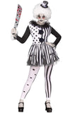 Fun World womens Med/Lrg Killer Clown Adlt Cstm Adult Sized Costumes, Black, Large US