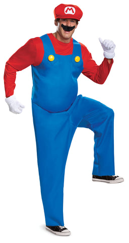 Disguise Mens Mario Costume, Official Super And Hat Adult Sized, Mario, XL 42-46 US