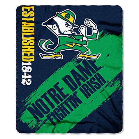 The Northwest Company NCAA Notre Dame Fighting Irish Fleece Throw Blanket, 50" x 60", Painted