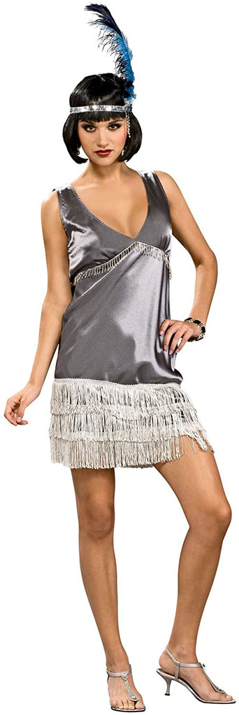 Silver Flapper Costume - Womens Small