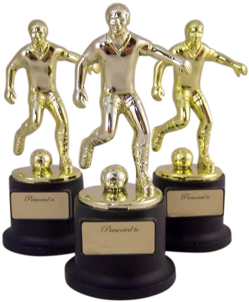 Pack of 12 Black and Gold Sports Award Trophies for Teachers and Kids, 5 Inch (Soccer)