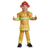 Fireman Toddler Muscle Costume, Large (4-6)