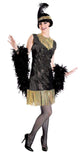 Paper Magic 20s Art Deco Flapper Costume, Black/Gold, Small
