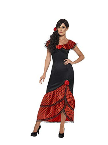 Smiffys Women Flamenco Senorita Adult Sized Costume, Black, XL - US Size 18-20