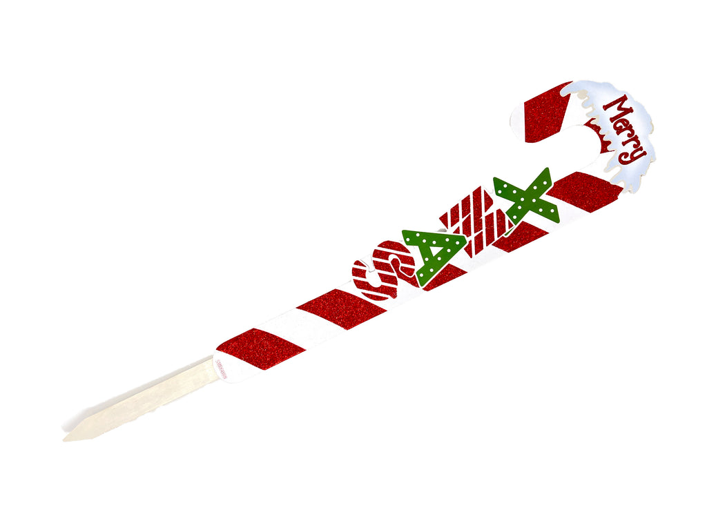 Merry Xmas Candy Cane Christmas Yard Stake