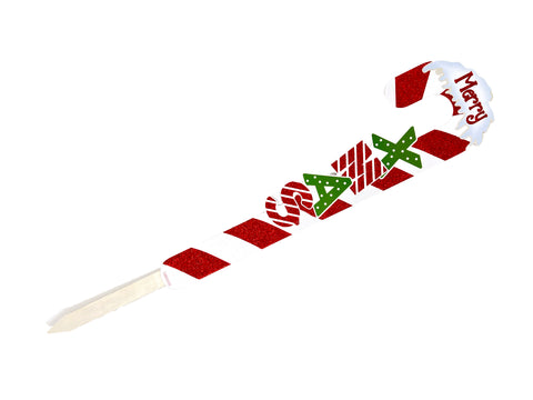 Merry Xmas Candy Cane Christmas Yard Stake