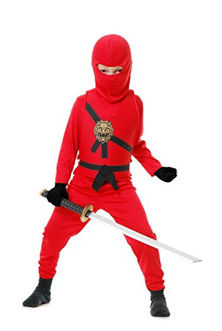 Charades Kid's Child's Ninja Avenger Costume Childrens Costume, red, Large