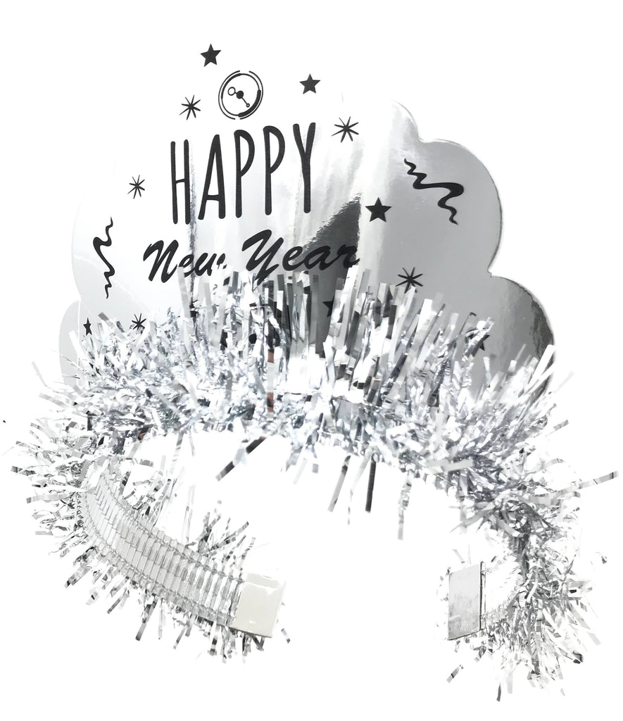 Happy New Year Tinsel Headband - 3 ct