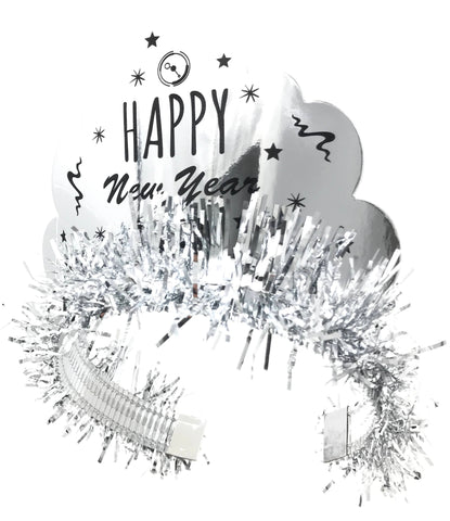 Happy New Year Tinsel Headband - 3 ct