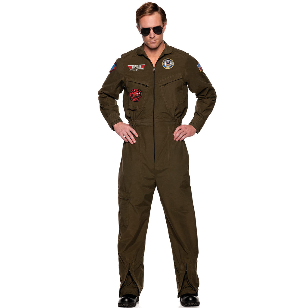 UNDERWRAPS TOPGUN Men's Jumpsuit - Officially Licensed US NAVY® TOPGUN Costume, Mens Fighter Pilot Suit Halloween Costume, Adults Couples Costume, XX-Large