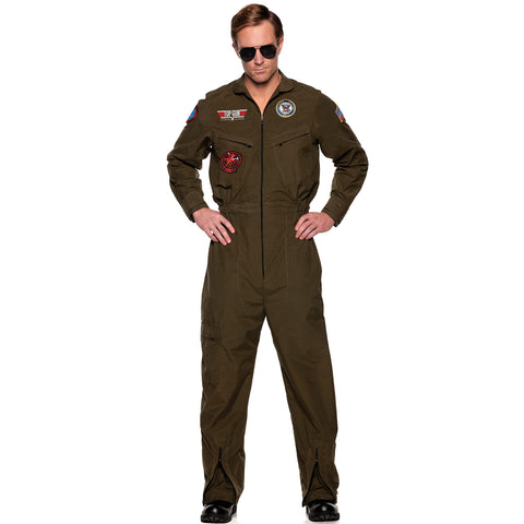 UNDERWRAPS TOPGUN Women's Jumpsuit - Officially Licensed US NAVY® TOPGUN Costume, Womens Fighter Pilot Halloween Costume, Adults Couples Costume, Large (12-14)