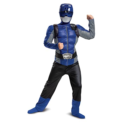 Disguise Blue Ranger Beast Morpher Boys' Muscle Costume, M (7-8)