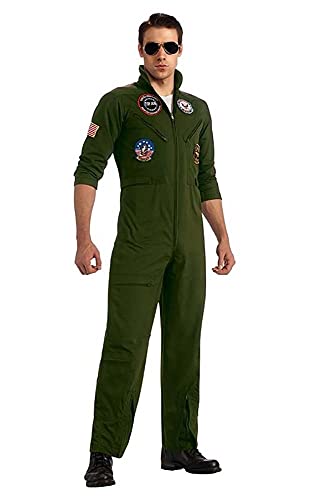 Top Gun US Navy Adult Flight Suit, Khaki, Plus Costume
